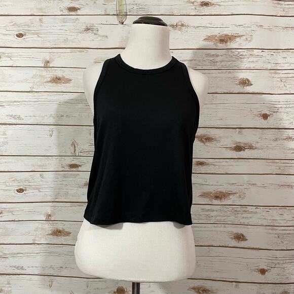 Fabletics Cropped Racerback Tank - Black - Small - Picture 12 of 14